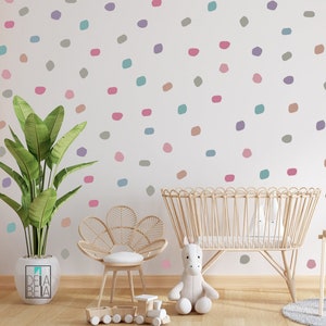 Irregular Polka Dots Wall Stickers Boho Colours Baby Girl Room Decor Kids Bedroom Dalmatian 210x Spots Decals Nursery Playroom Decoration UK