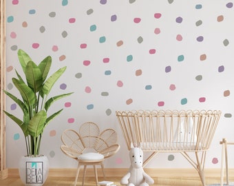 Onregelmatige stippen muurstickers Boho kleuren babymeisje kamer decor kinderkamer Dalmatiër 210x vlekken stickers kinderkamer speelkamer decoratie UK