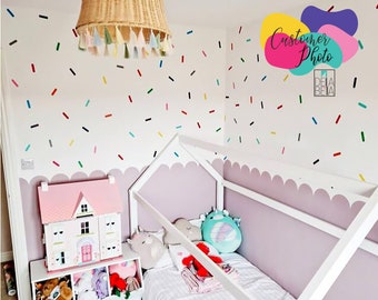 Rainbow Confetti Wall Stickers for Girls Nursery Playroom 220x Decal Donut Sprinkles Look Like Wallpaper