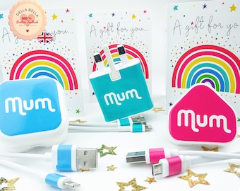 Mum Gifts Personalised Christmas Stocking Fillers iPhone Charger Sticker Eve Box Fillers Children Teens Men Women Gift Card STICKER ONLY
