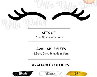 Unicorn Eyelashes Sparkle Vinyl Decal Stickers Set eye lashes Design No.3