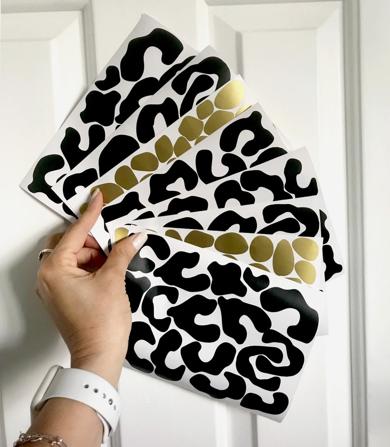 Leopard Print Wall Stickers Black and Gold or Choose Your Own Etsy UK