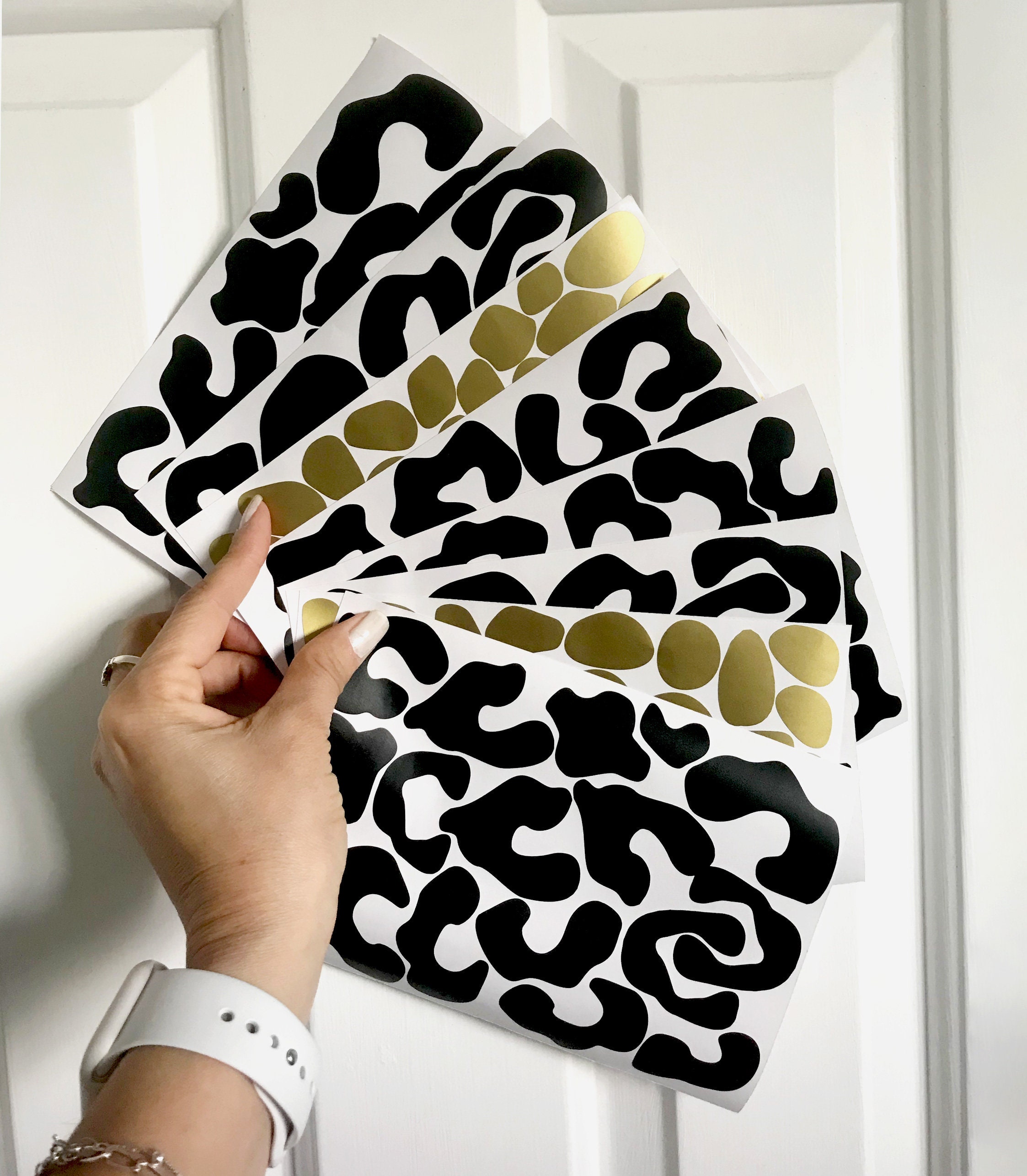 Leopard Print Wall Stickers Black and Gold or Choose Your Own Etsy UK