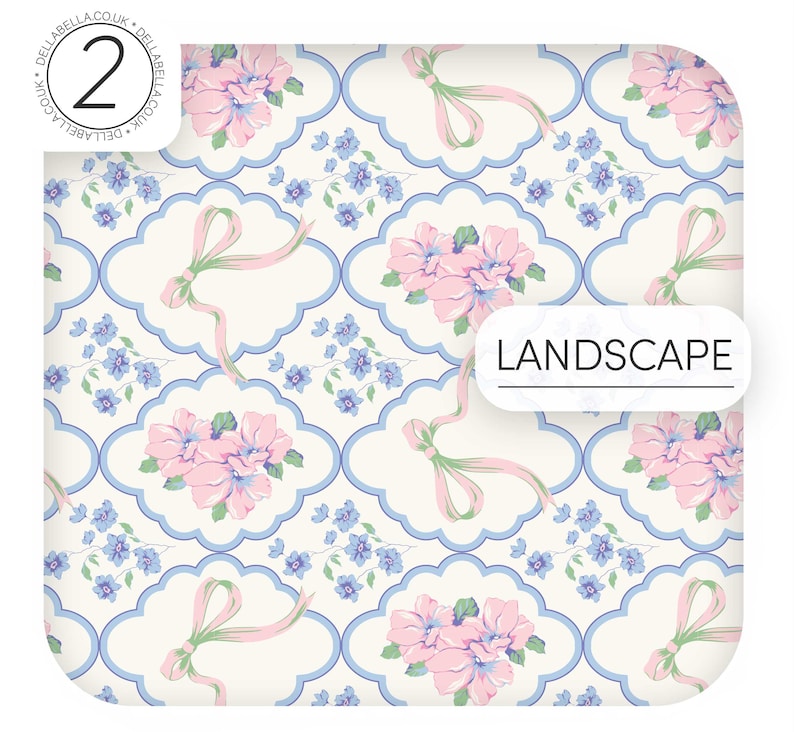 Vintage Bows Vinyl Wrap | Peel & Stick Self Adhesive | Kitchen Worktop Wrap, Furniture Wrap, Cupboard Wrap | French Flowers Retro Decor