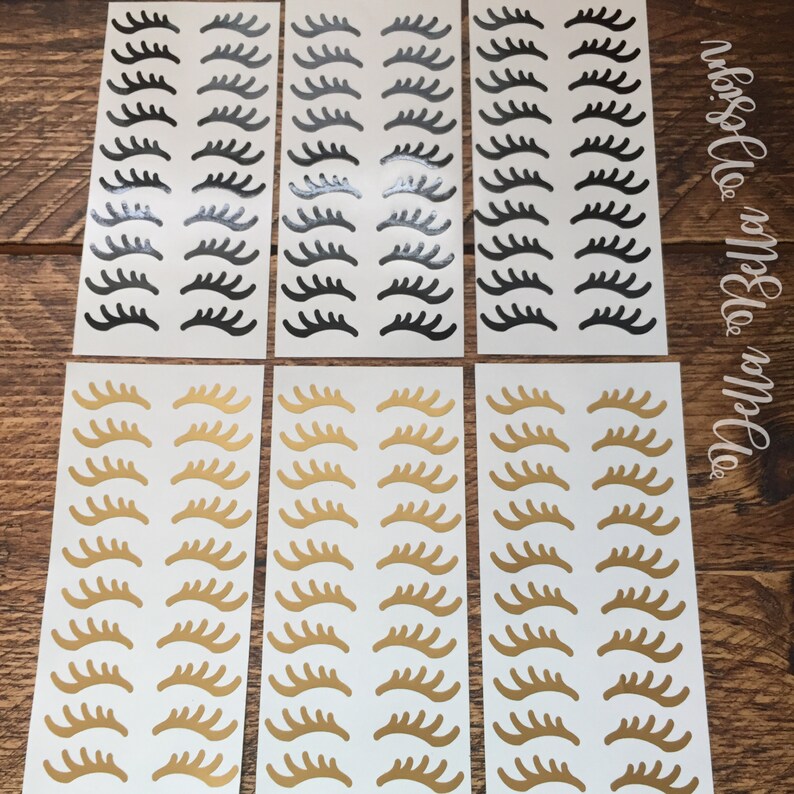 Unicorn Eyelashes Sparkle Vinyl Decal Stickers Set Eye Lashes Etsy