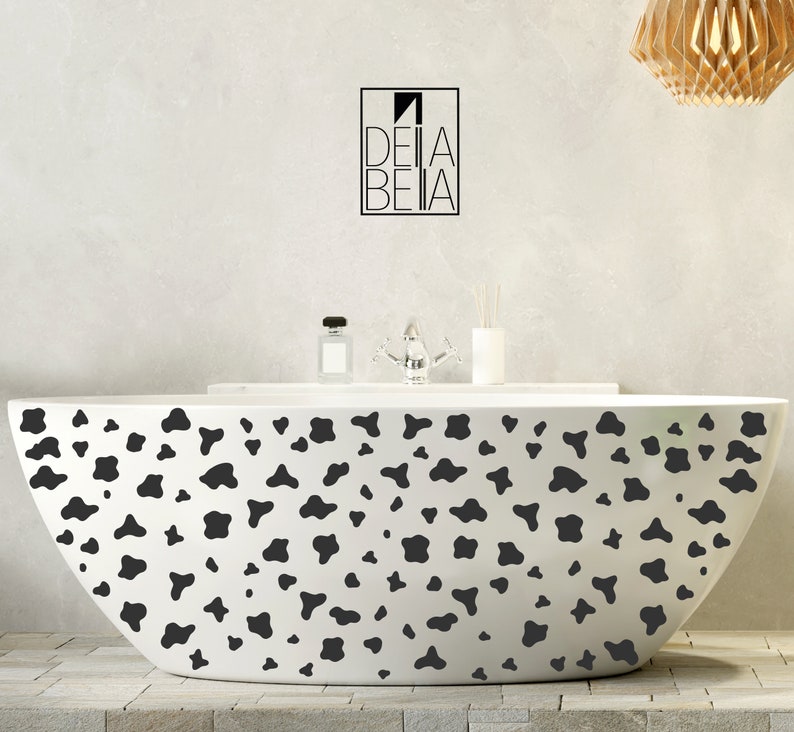 Cow Print Wall Stickers 142x Black Cow Spot Decals Animal Etsy