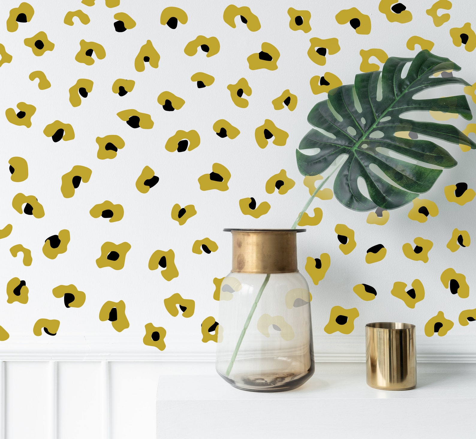 Leopard Print Wall Stickers Black and Gold or Choose Your Own Etsy