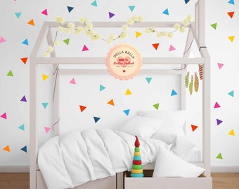 Triangle Wal Stickers Regenboogkleuren 220x Muurstickers Sticker Geometrische muurkunst Babykunst Kinderkamer Speelkamer Muurontwerp Decor mix 11 kleuren