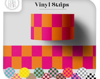 Karierte, selbstklebende Vinylbordüre, Wandtattoo im 80er-Jahre-Retro-Stil, Möbelzierleiste im Maximalismus-Stil