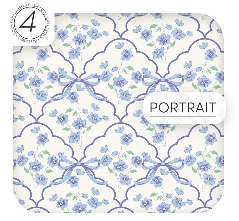 Vintage Bows Vinyl Wrap | Peel & Stick Self Adhesive | Kitchen Worktop Wrap, Furniture Wrap, Cupboard Wrap | French Flowers Retro Decor