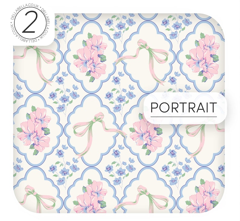 Vintage Bows Vinyl Wrap | Peel & Stick Self Adhesive | Kitchen Worktop Wrap, Furniture Wrap, Cupboard Wrap | French Flowers Retro Decor