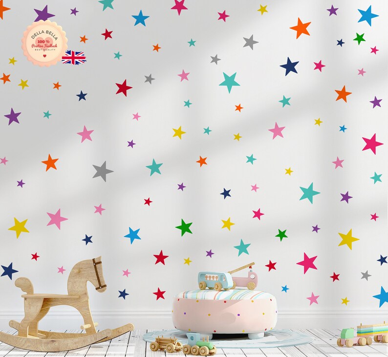 Stars Wall Stickers 418x Stickers Set Multi Coloured 11 Etsy UK