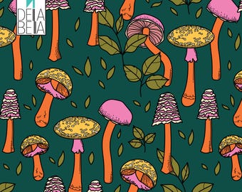 Mushrooms Maximalist Peel and stick Vinyl Wrapping for Furniture Flowers Kitchens Backsplash Cabinets Tiles Cupboard Upcycling Desk,