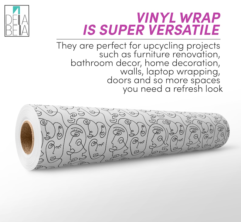 Geometric Modern Art Bauhaus Vinyl Wrap For Furniture Geometric, Kitchen Cabinets, Abstract, Wrapping for Furniture, Home Decor, Upcycling