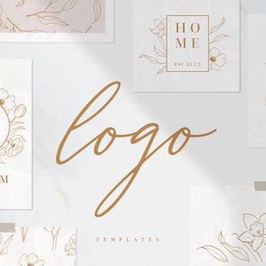 Modelos de logotipo desenhados à mão botânica vetorial, padrões sem costura, clipart floral, alfabeto botânico, logotipos pré-fabricados modernos, cartas de casamento