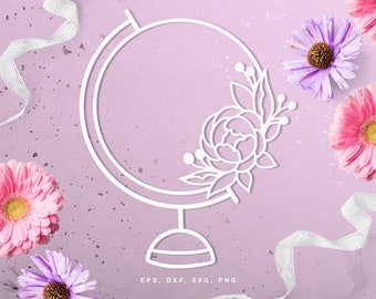 Download Floral Globe Digital Cut File Svg Dxf Png Eps For Etsy Yellowimages Mockups