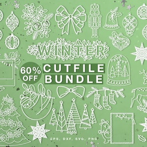 Weihnachten SVG Datei Bundle (svg dxf png eps) Schnittdateien für Silhouette, Cricut, SVG Urlaub Ornamente, Winter svg Dateien, Weihnachten SVG Dateien
