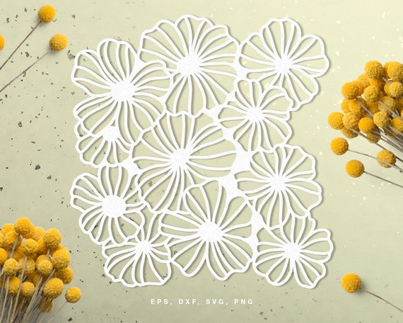 Download Floral Background Cutfile Svg Dxf Png Eps For Silhouette Etsy
