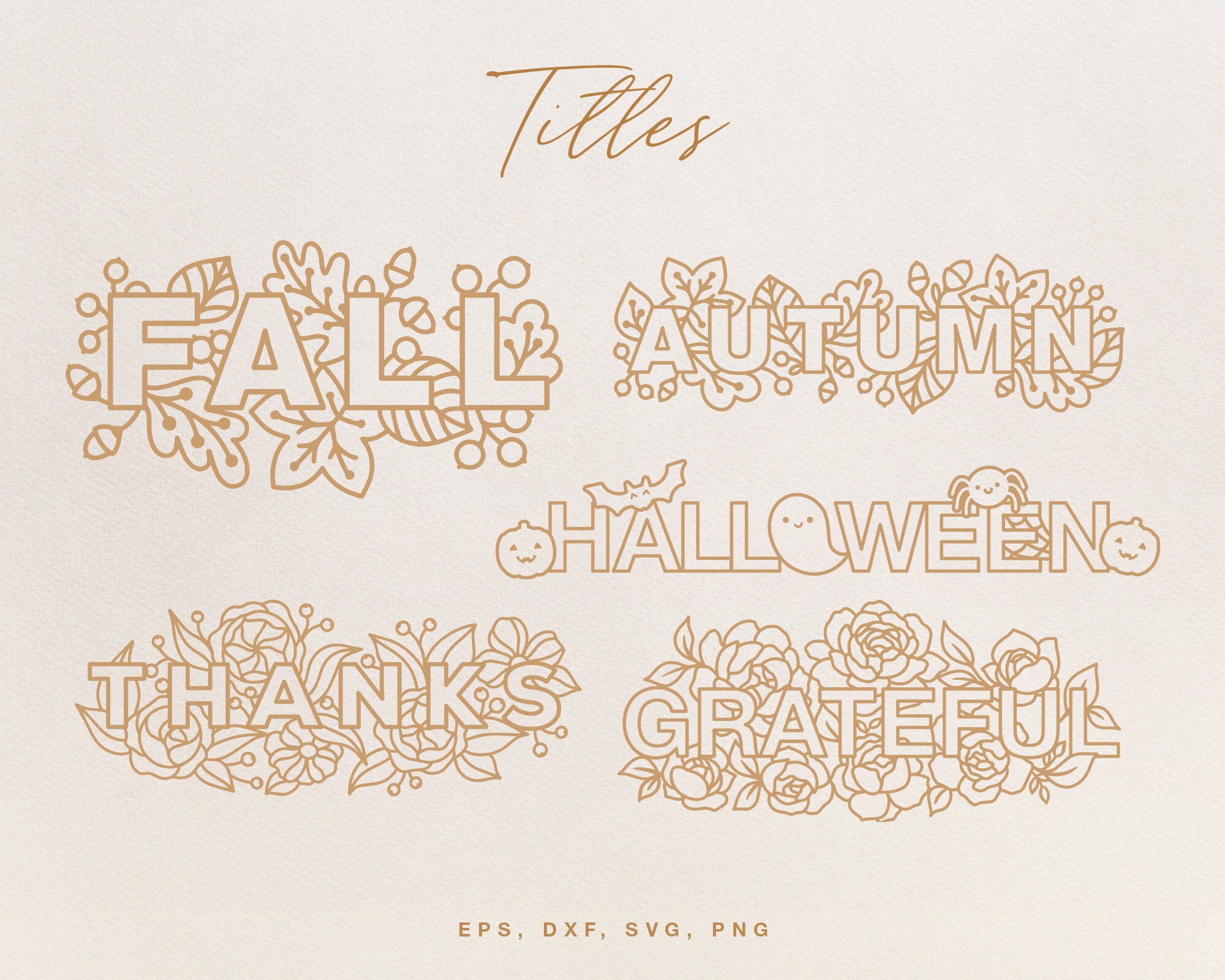 Fall SVG Bundle cut files for Silhouette Cameo Cricut eps | Etsy