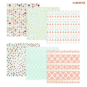 Digital Scrapbooking Paper:"aztec Motifs", Printable Download, Coral ...
