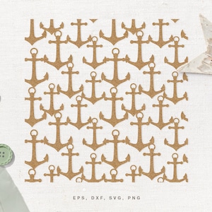 Anchor Seamless Pattern SVG Cut File for Cricut, Silhouette, svg dxf png eps, Anchor Background svg, Nautical svg, Marine Pattern svg