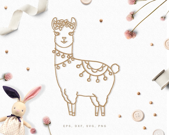 Download Cut File Alpaca Llama Svg Dxf Png Eps For Silhouette Cameo Etsy