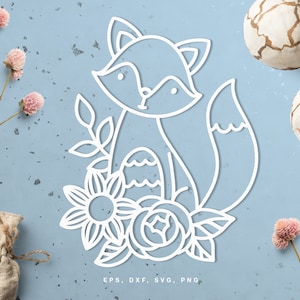 Cute Fox SVG cut file - Téléchargement instantané pour Silhouette Cameo et Cricut - svg, png, dxf, eps
