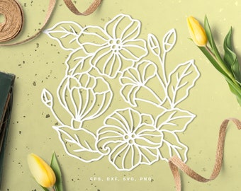 Floral arrangement cut file (svg dxf png eps) for Silhouette & Cricut, scrapbooking, card making, floral paper cut, decals, DIY, Wedding