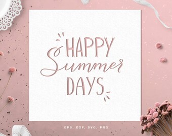 Summer lettering digital cut file (svg, dxf, png, eps) for Silhouette, Cricut, paper crafting, scrapbooking projects, card making, stencils