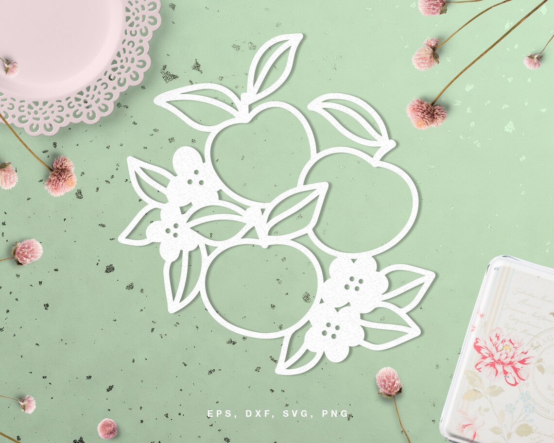 Apples Svg Cut File svg Dxf Png Eps for Silhouette & Cricut - Etsy