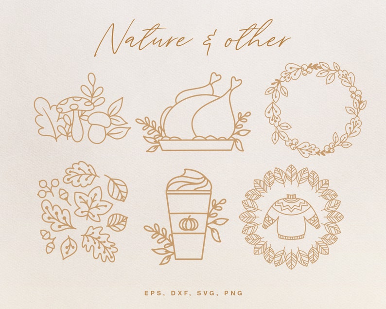 Fall SVG Bundle Cut Files for Silhouette Cameo Cricut eps - Etsy