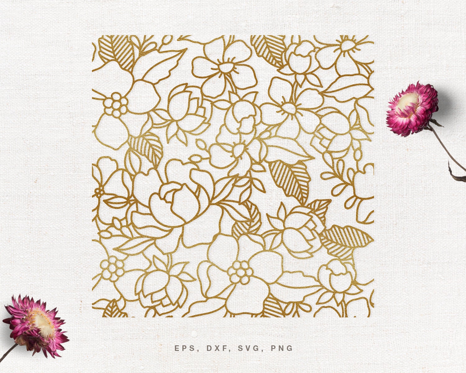 Floral Seamless Pattern Svg Cut File For Cricut Silhouette Etsy India