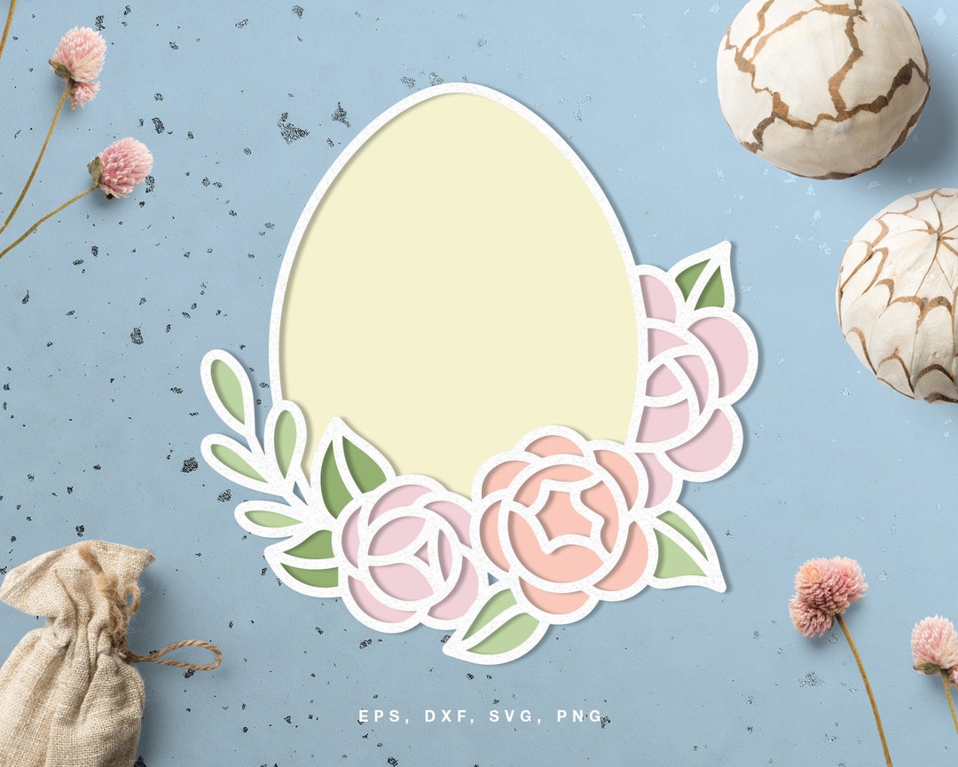 Cut File Easter Egg in Florals (svg Dxf Png Eps) for Silhouette, Cricut ...