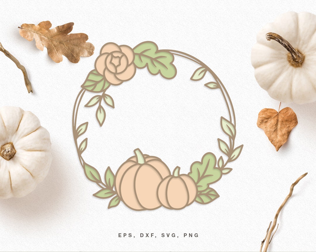Fall Pumpkin Wreath SVG File Cut File Cricut & Silhouette in - Etsy