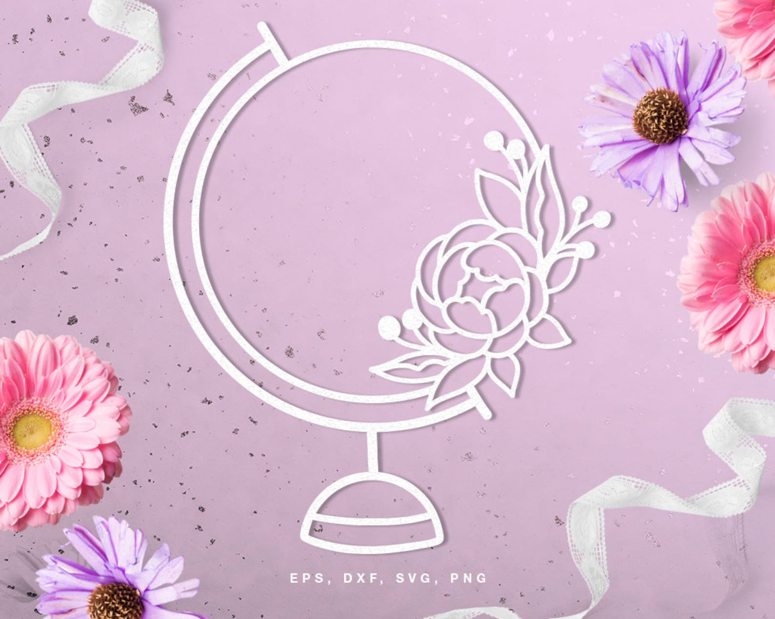 Floral Globe Digital Cut File svg Dxf Png Eps for Etsy