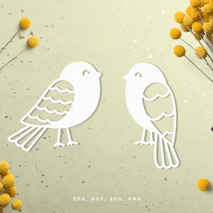 Arquivo de corte digital Cute Birds (svg, dxf, png) para uso com Silhouette, Cricut, elaboração de papel, projetos de scrapbooking, criação de cartões, estênceis.