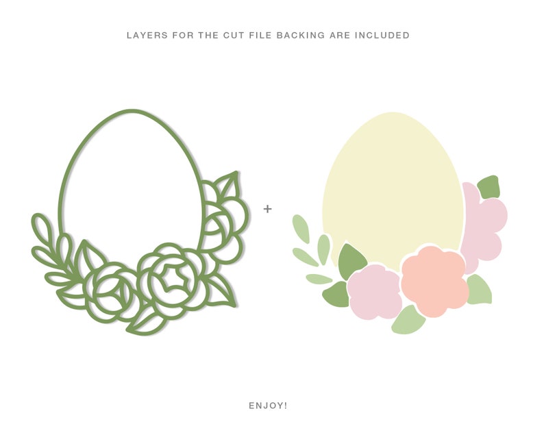 Cut File Easter Egg in Florals (svg Dxf Png Eps) for Silhouette, Cricut ...