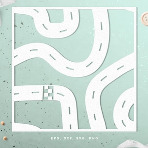 Auto race track gesneden bestand (SVG, DXF, PNG, EPS) voor silhouet, Cricut, in papier crafting, scrapbooking projecten, kaart maken, stencils.