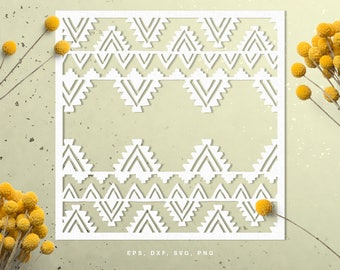 Aztec background cut file (svg, dxf, png) for use with Silhouette, Cricut, in paper crafting, scrapbooking projects, card making, stencils.
