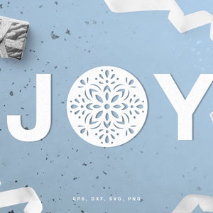 Regalo de Navidad palabra "JOY" cut file (svg dxf png eps) scrapbooking digital, corte de papel, silueta, Cricut, decoración de Navidad, fabricación de tarjetas