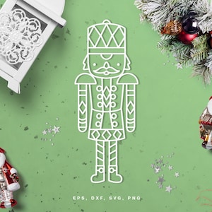 Arquivo de corte de Natal Quebra-nozes (svg dxf png eps) para Silhouette Cameo, Cricut, decoração de Natal DIY, corte de papel, confecção de cartões, scrapbooking