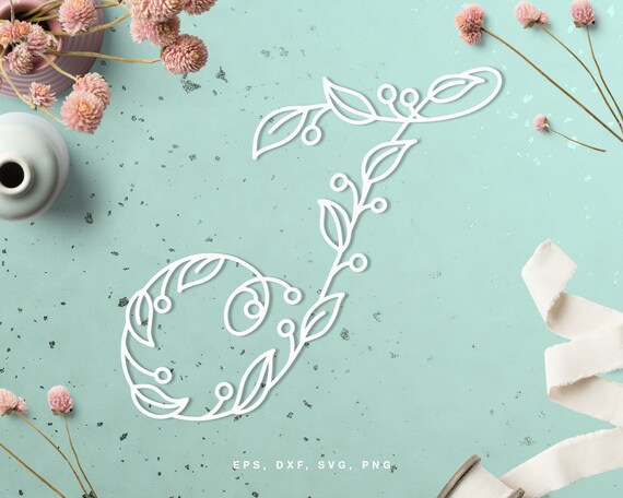 Download Floral Alphabet Letter J Cut File Svg Dxf Png Etsy