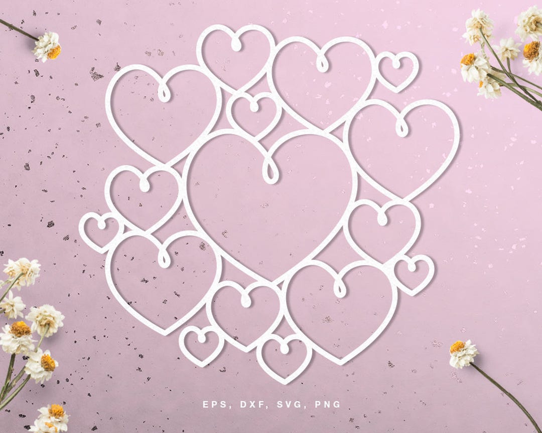 Valentine Hearts Cut File (svg, Dxf, Png) for Use With Silhouette ...
