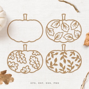 Fall SVG Pumpkin Set - Cut File for Cricut & Silhouette, svg dxf png eps, Halloween svg file, Pumpkin svg file, Autumn svg, Pumpkin Clip Art