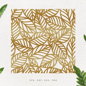 Blätter Musterdesign SVG Schnitt Datei für Cricut, Silhouette, svg dxf png eps, Floraler Hintergrund svg, Blattmuster svg, Foliage Wallpaper svg