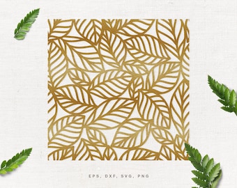 Leaves Seamless Pattern SVG Cut File for Cricut, Silhouette, svg dxf png eps, Floral Background svg, Leaf Pattern svg, Foliage Wallpaper svg