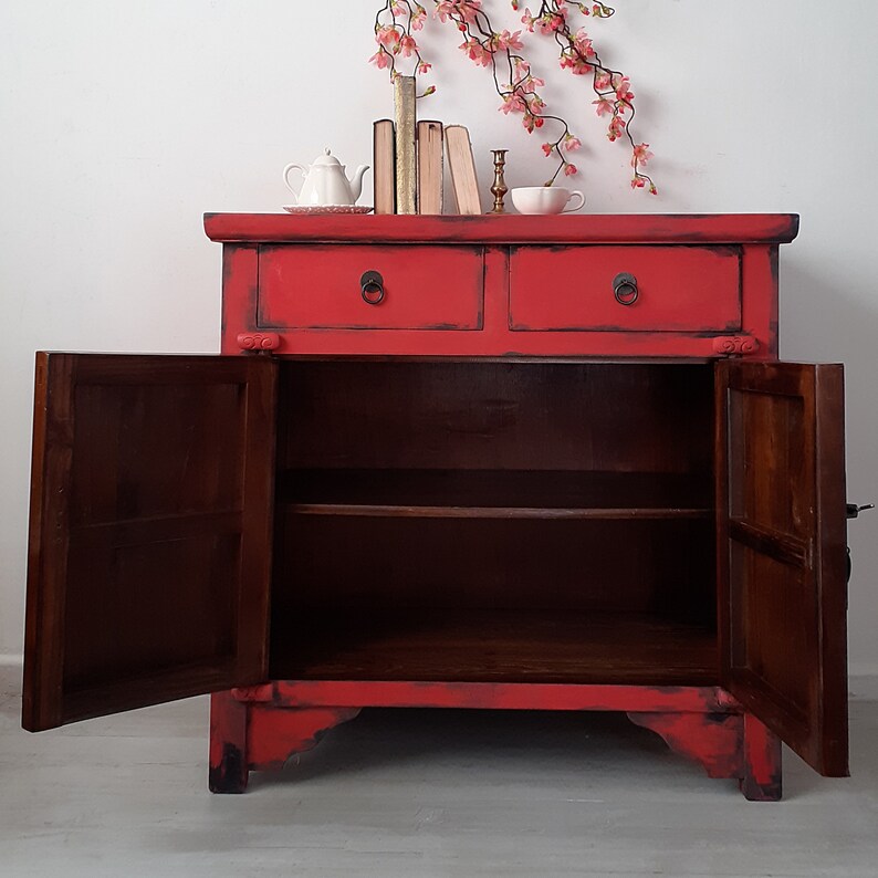 Vintage Chinese Sideboard/Red Etsy