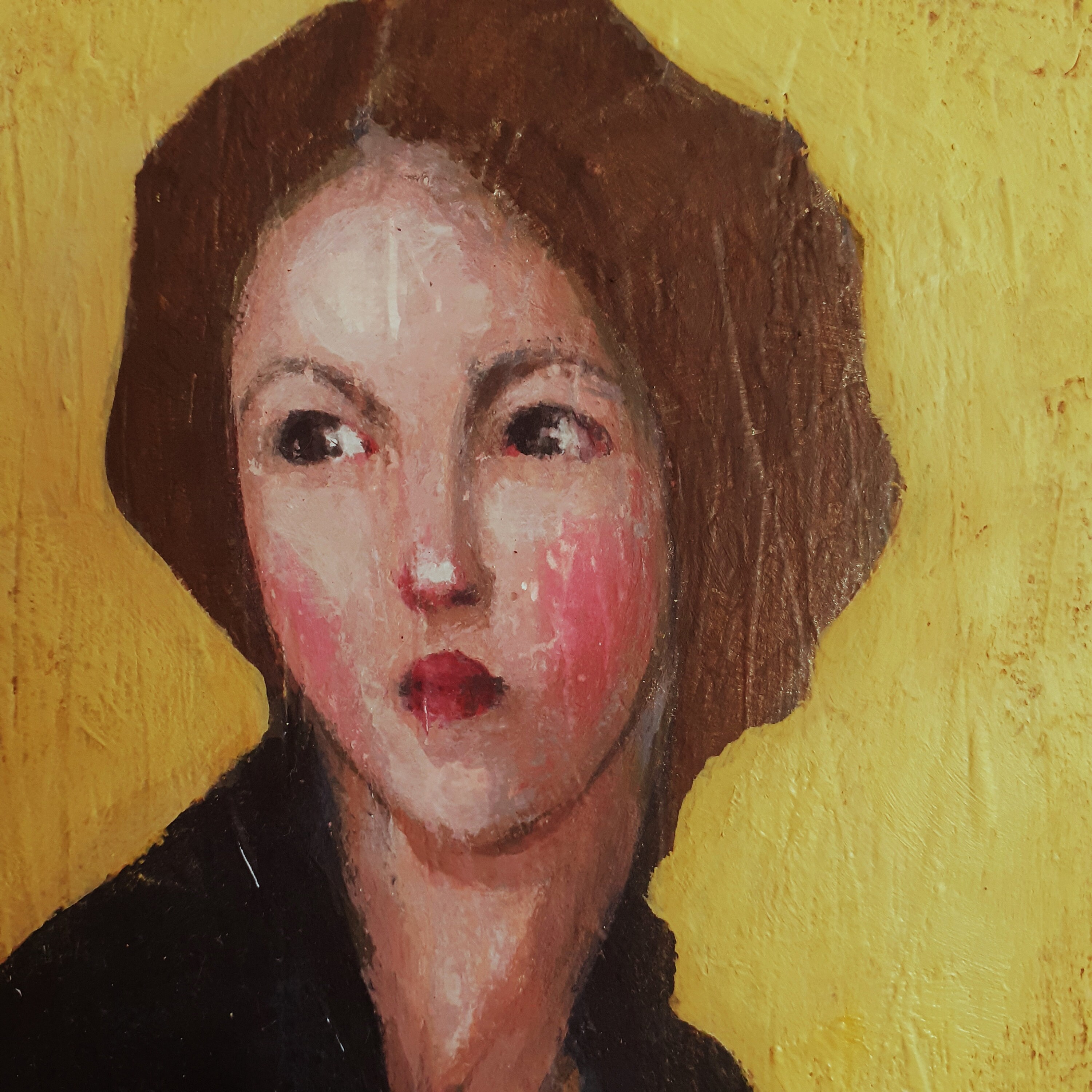 Female Portrait on Yellow Background. Unframed Fine art. | Etsy