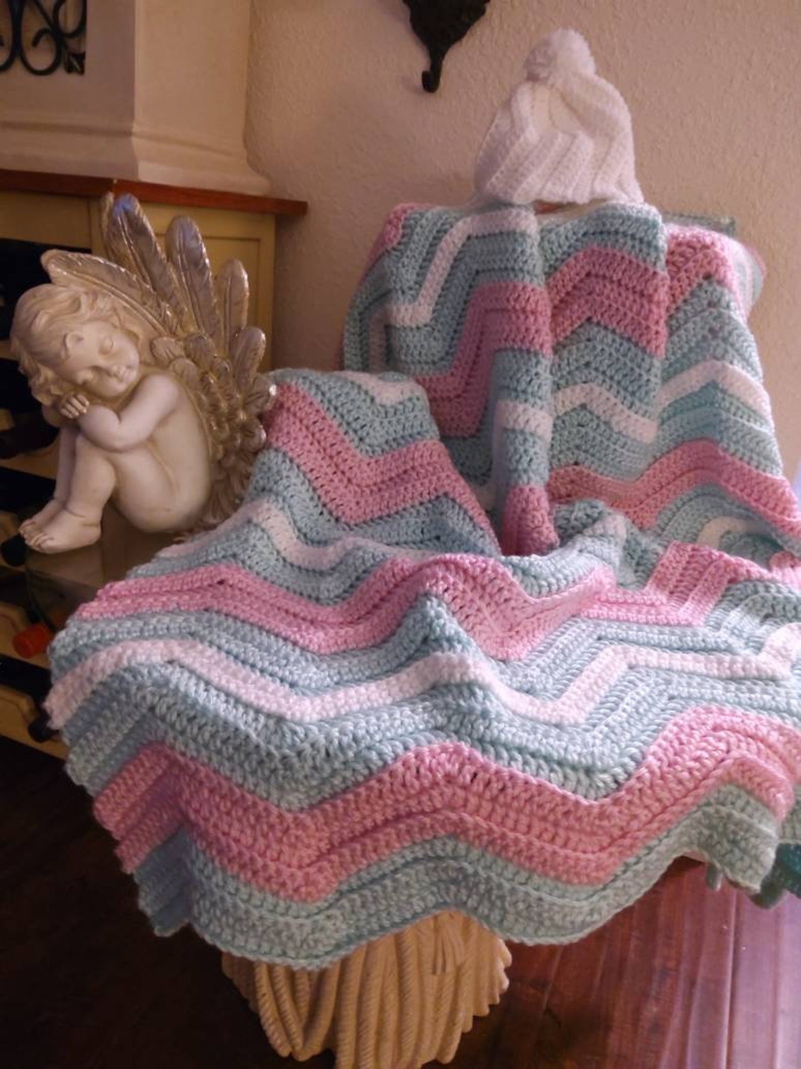 Baby blanket with for sleeping angel 61 Etsy