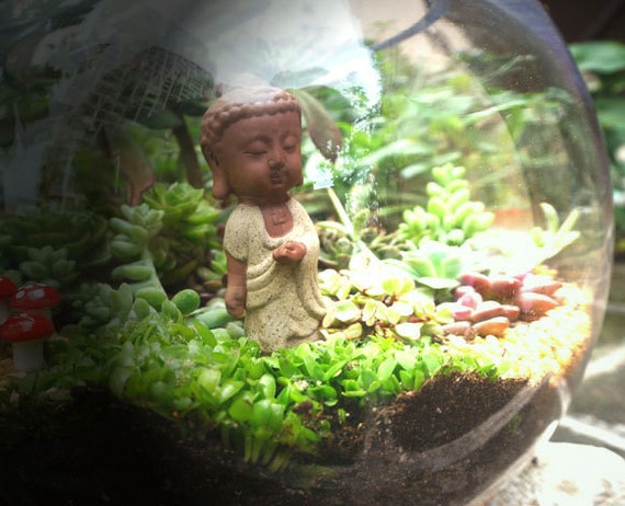 Small Buddha Standing Buddhist Monk Diy Accessories Fairy Etsy